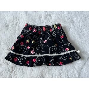 Vintage The Children’s Place Baby Girl Velvet Embroidered Skirt 18M